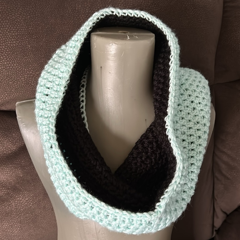 Crocheted Infinity Scarf Double Thickness- OS